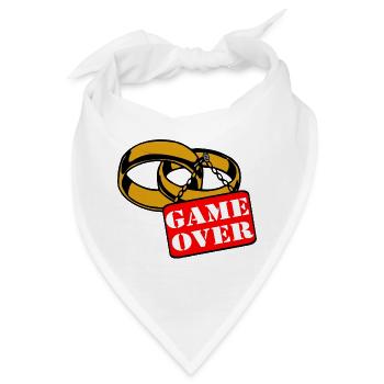 Junggesellenabschied JGA Ehe Schild game over (25) - Bandana - Weiß - Vorne