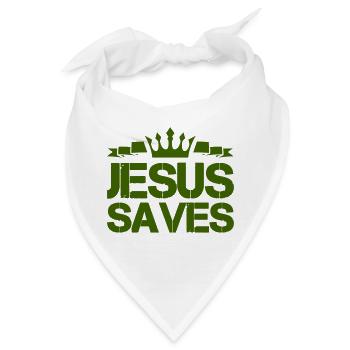 jesus saves - Bandana - Weiß - Vorne
