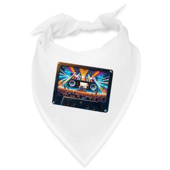 Vintage Kassette mit Konzertdarstellung - Bandana - Weiß - Vorne