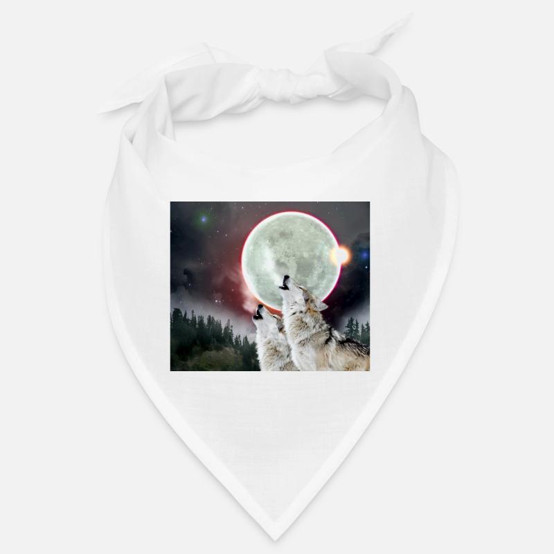 Loups hurlant lune éclipse loup Art Bandana