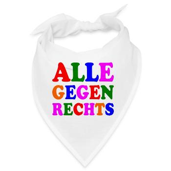 Alle gegen rechts - Bandana - Weiß - Vorne