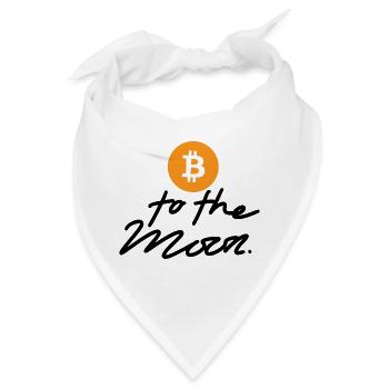 Krypto To the Moon 3 BTC Bitcoin - Bandana - Weiß - Vorne
