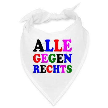 Alle gegen rechts - Bandana - Weiß - Vorne