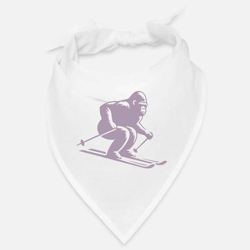 Affe Gorilla Schimpanse Ski Silhouette Design Bandana