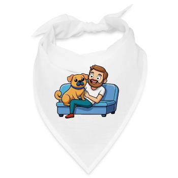 Liebevolle Puggle Kuscheln Digitale Kunst - Bandana - Weiß - Vorne