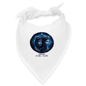 Sternzeichen Zwilling F Datum - Bandana - Weiß - Vorne