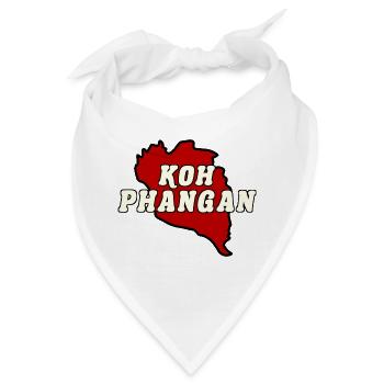 Koh Phangan Insel Karte rot - Bandana - Weiß - Vorne