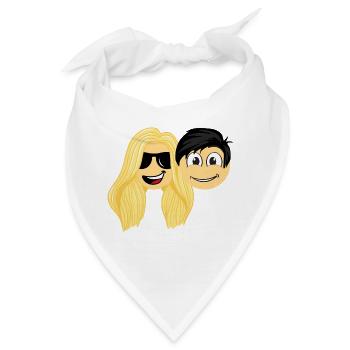 Verliebtes Paar blonde Frau und brünetter Mann - Bandana - Weiß - Vorne
