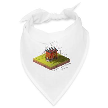 Geometrisches Low-Poly Fushimi Inari-taisha - Bandana - Weiß - Vorne