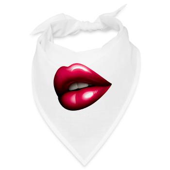 Jolie Bouche Rouge - Rote Lippen - Bandana - Weiß - Vorne