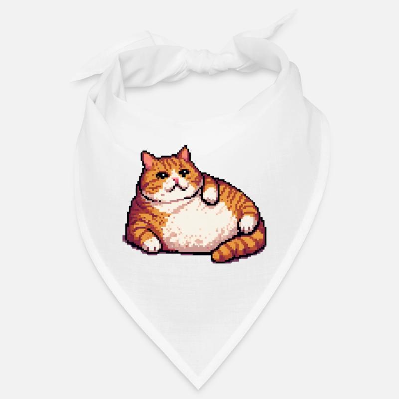 Fette Ingwerkatze Pixelkunst Bandana