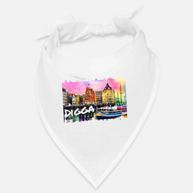 Hamburg Digga coole Hansestadt Hamburch Graffiti - Bandana - Weiß