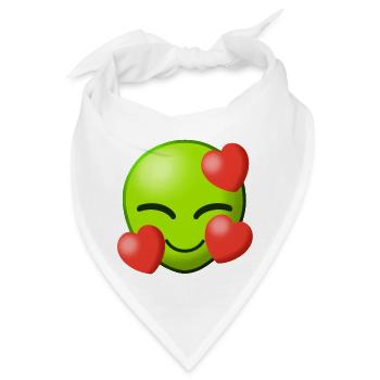 Alien Love Liebe Aliens Heart Herz Außerirdisch I - Bandana - Weiß - Vorne