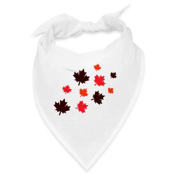 ahornblätter - Bandana - Weiß - Vorne