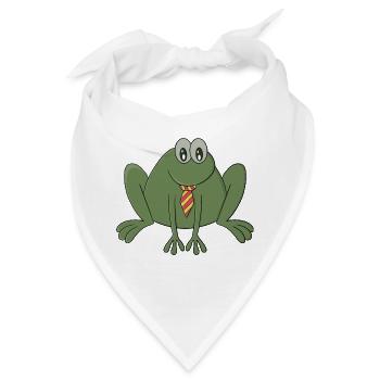 Frosch mit Krawatte - Bandana - Weiß - Vorne