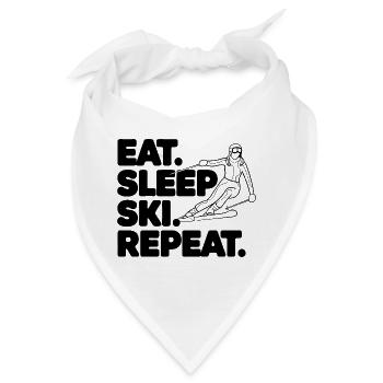 Skischild mit inspirierendem Text - Bandana - Weiß - Vorne