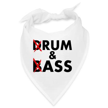 Drum and bass - rum and ass - Bandana - Weiß - Vorne