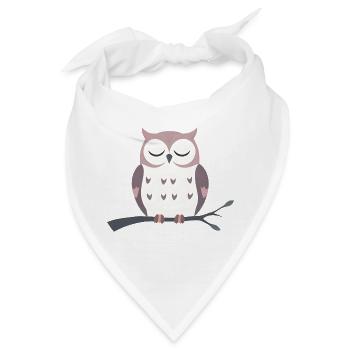 Schläfrige Eule - Bandana - Weiß - Vorne