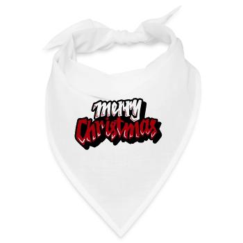 Merry Christmas Retro Script - Bandana - Weiß - Vorne