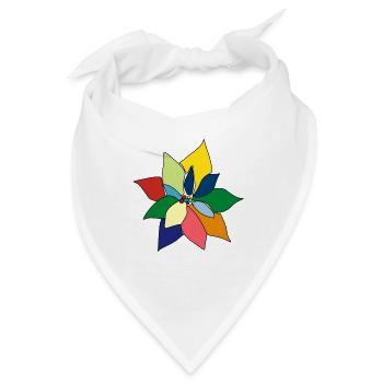 Bunter Blumenstrauß - Bandana - Weiß - Vorne