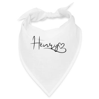 Henry Name Vorname Herzdekor - Bandana - Weiß - Vorne