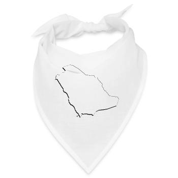 Saudi-Arabien Landkarte als Umriss - Bandana - Weiß - Vorne
