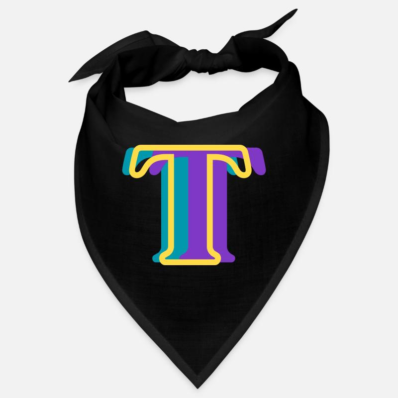 Multi-coloured letter t Bandana