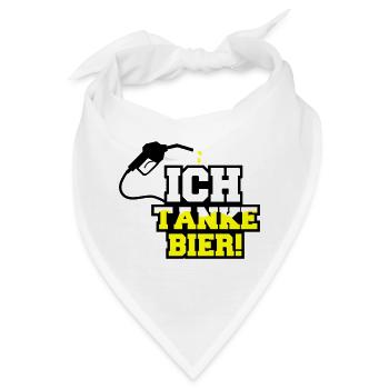 ich tanke bier 01 - Bandana - Weiß - Vorne