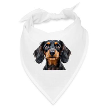 Dachshund dog portrait loyal pets animals snout - Bandana - Weiß - Vorne
