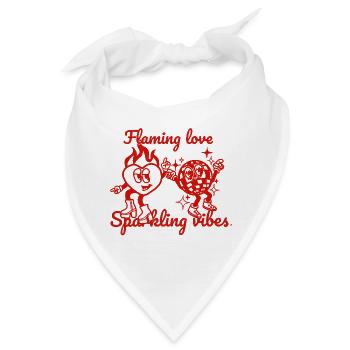 Flaming Love & prickelnde Vibes - gesundes Retro-Design - Bandana - Weiß - Vorne