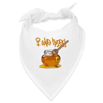 I love honey // Illustration - Bandana - Weiß - Vorne