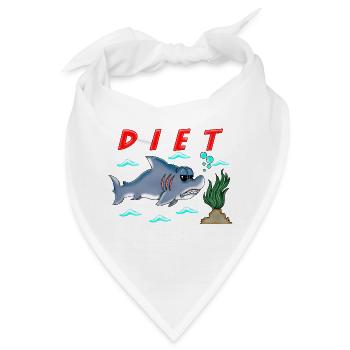 Lustige Diät Cartoon Hai Humor Sarkastisches Design - Bandana - Weiß - Vorne
