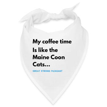 Kaffeezeit wie die Maine Coon Katzen - Bandana - Weiß - Vorne