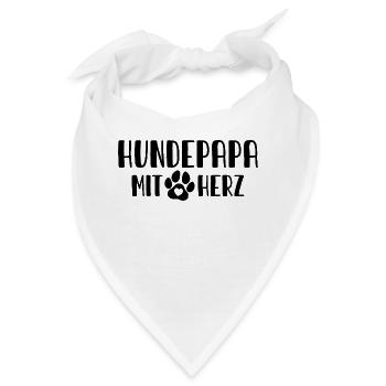 Hundepapa mit Herz - Bandana - Weiß - Vorne