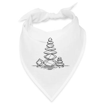 Kunst der Balance – Geometrischer Zen-Steinturm - Bandana - Weiß - Vorne