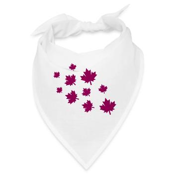 Ahornblätter - Bandana - Weiß - Vorne