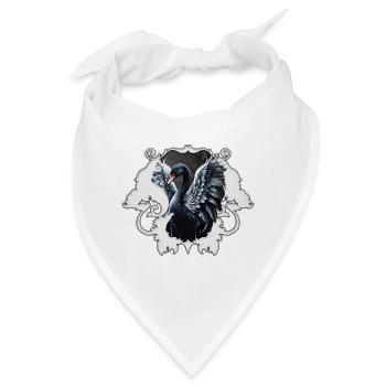 Im Schatten der Eleganz: Ein schwarzer Schwan. - Bandana - Weiß - Vorne
