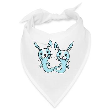 2 Hasen Geist Gespenst spuken Halloween gruselig - Bandana - Weiß - Vorne