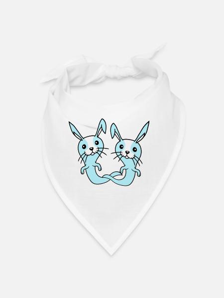 2 Hasen Geist Gespenst spuken Halloween gruselig - Bandana - Weiß - Vorne