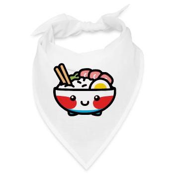 Sushi Bowl - Cute Asian Food Design - Bandana - Weiß - Vorne