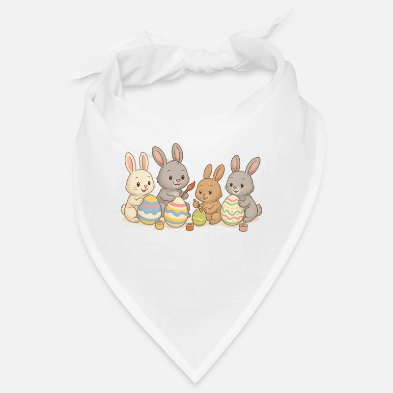 Bunny friends paint Easter eggs – Sweet Easter design Bandana