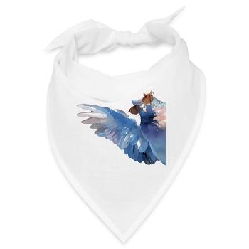 Taube mit Sonnenbrille winken von Seite Natur - Bandana - Weiß - Vorne