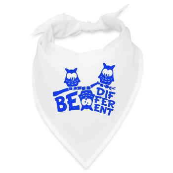 3 Eulen Be Different Spruch verrückt komisch Ast - Bandana - Weiß - Vorne
