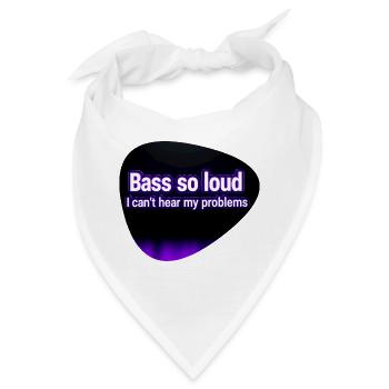 Bass So Loud – Schwarzes & lila Plektrum - Bandana - Weiß - Vorne
