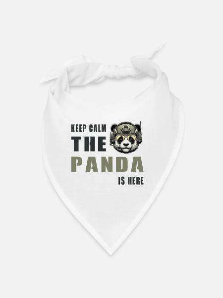Tactical Panda – Keep Calm - Bandana - white - Front