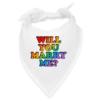 Willst du mich heiraten? Homo-Ehe - Bandana - Weiß - Vorne