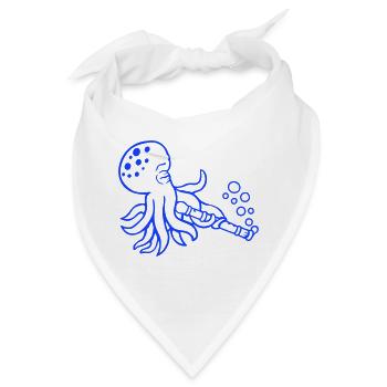 Oktopus Flöte Musik spielen Bläschen unter Wasser - Bandana - Weiß - Vorne