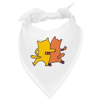 katzenfreunde gelb orangen - Bandana - Weiß - Vorne