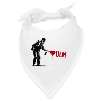 Polizist liebt Ulm Police Officer StreetArt - Bandana - Weiß - Vorne