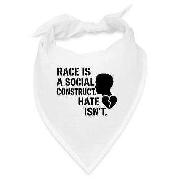 Hate is no social construct - Bandana - Weiß - Vorne